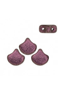 Ginko Leaf Beads 7.5x7.5mm Metallic suede pink